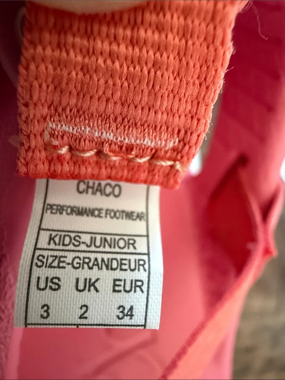 Chaco Girls Sandals in Pink and Coral Orange Size 3